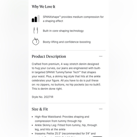 Spanx Shape Woman's White EveryWare Ankle Skinny Jeans Sz XL - Picture 11 of 12